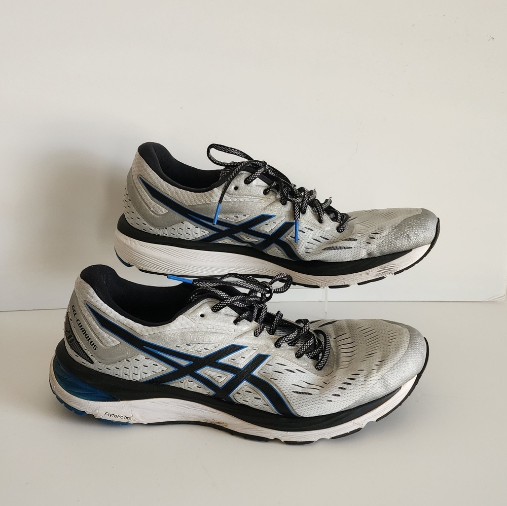 ASICS Men's Size 13 Athletic Sneakers Sliver Black Shoes
